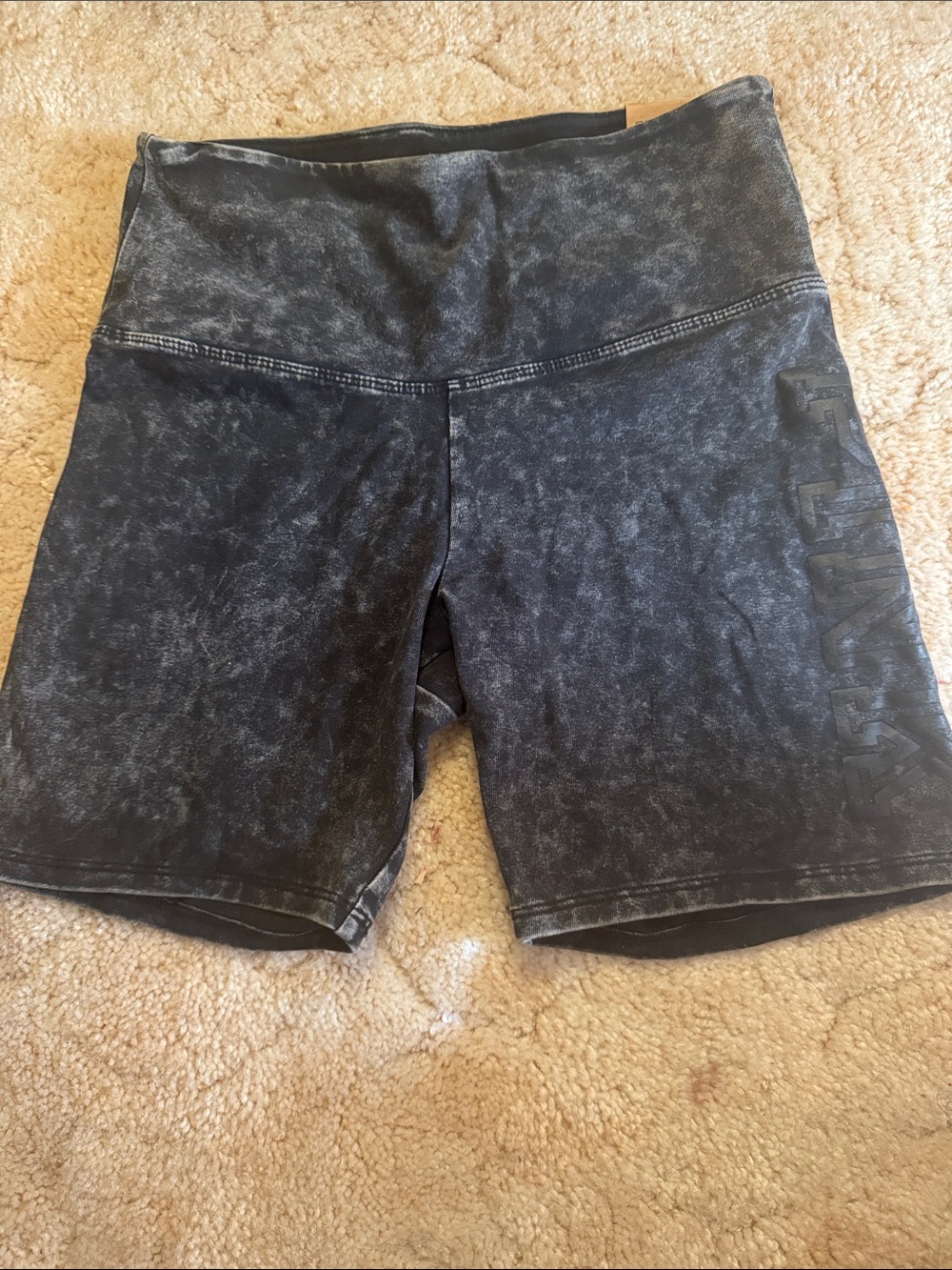 PINK Women's High-Waist Washed Black Active Shorts
